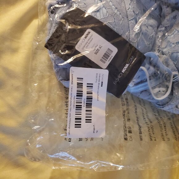 Fashion Nova | Undeniable Attraction Lace Bodysuit | Light Blue | Size XL | NWT - Picture 11 of 12